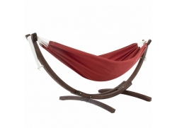 Crimson - Sunbrella hængekøje på træstativ - dobbelt