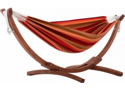 Sunset - Sunbrella hængekøje på træstativ - dobbelt
